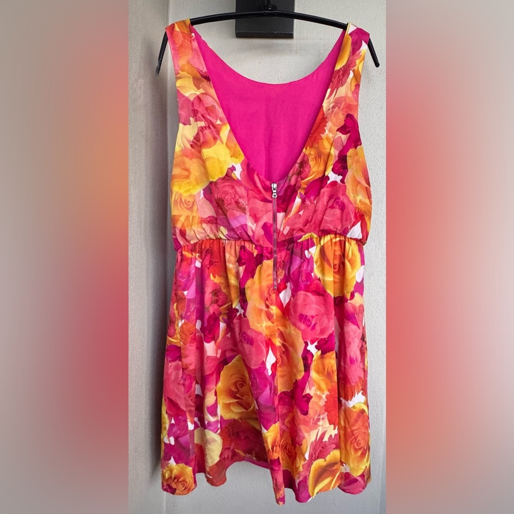 Alice + Olivia Silk Watercolor Pink Floral Sleeveless Spring/Summer Dress Small - Picture 2 of 16